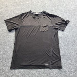 The North Face Men FlashDry Pocket T Shirt Short Sleeve Black Gray Size Large